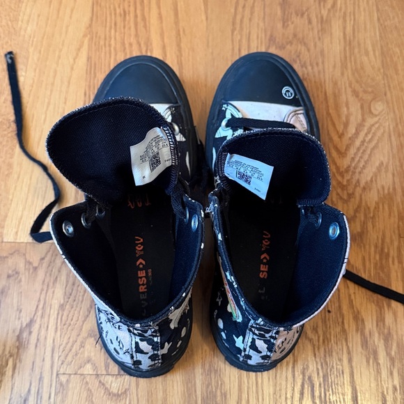 Converse Chuck Taylor All Star High Top Sneakers Butterfly Print Black/Pink 6.5 - Picture 8 of 13